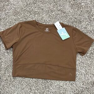 Brown Short Sleeve Women's Top
